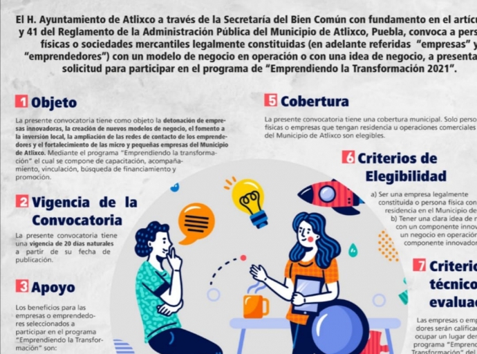 Sigue abierta la convocatoria del programa "emprendiendo la transformación"